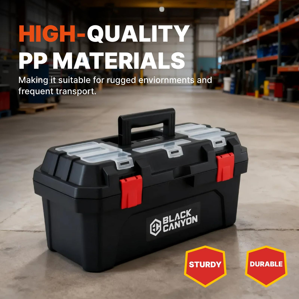 19 Inch Plastic Portable Tool Box with Handle D19868