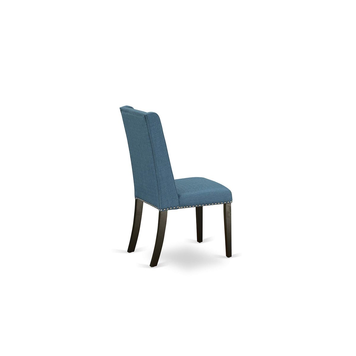 3 Piece Dining Table Set with 2 Blue Linen Fabric Chairs Q60237