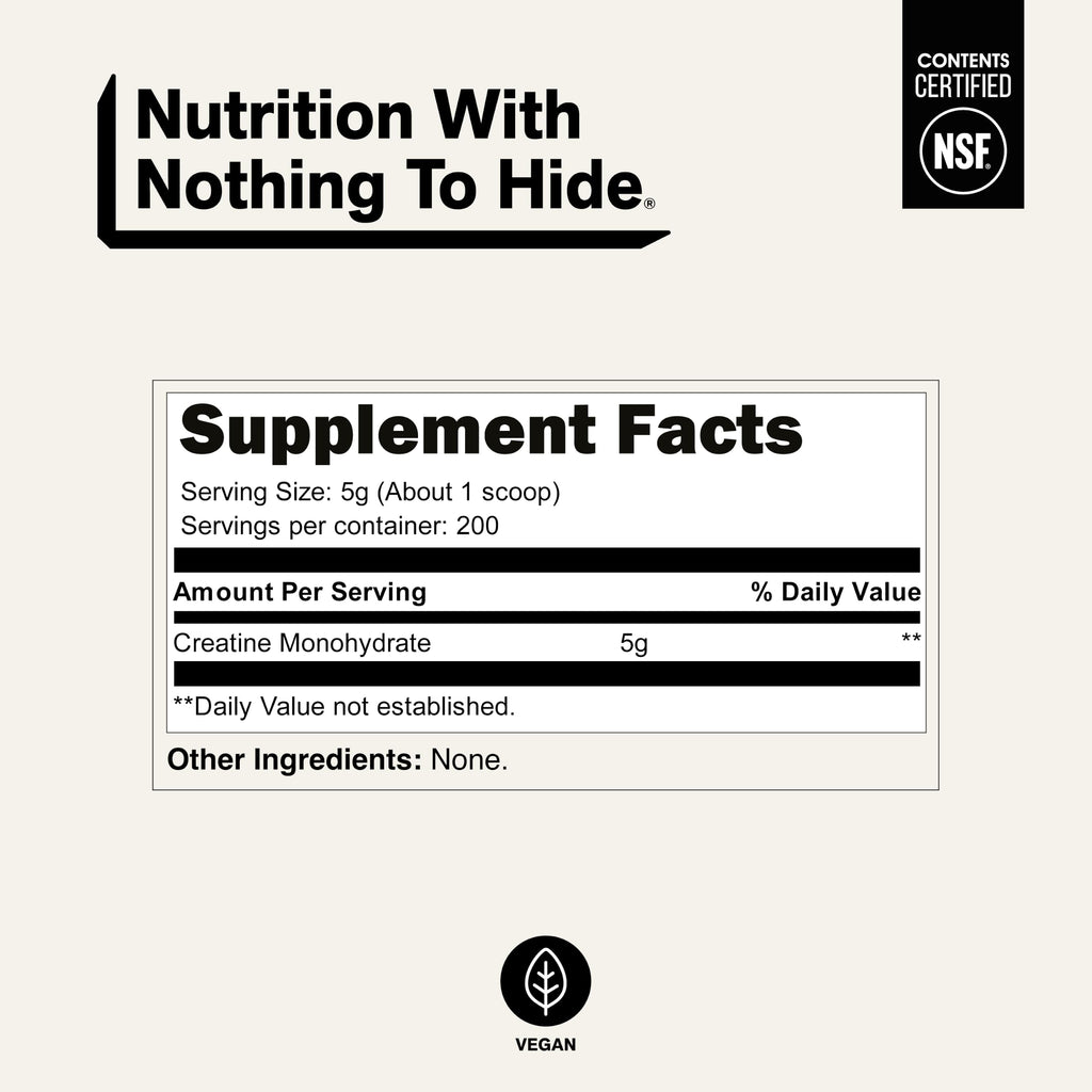 Micronized Creatine Monohydrate 1,000g Vegan Non-GMO P402065