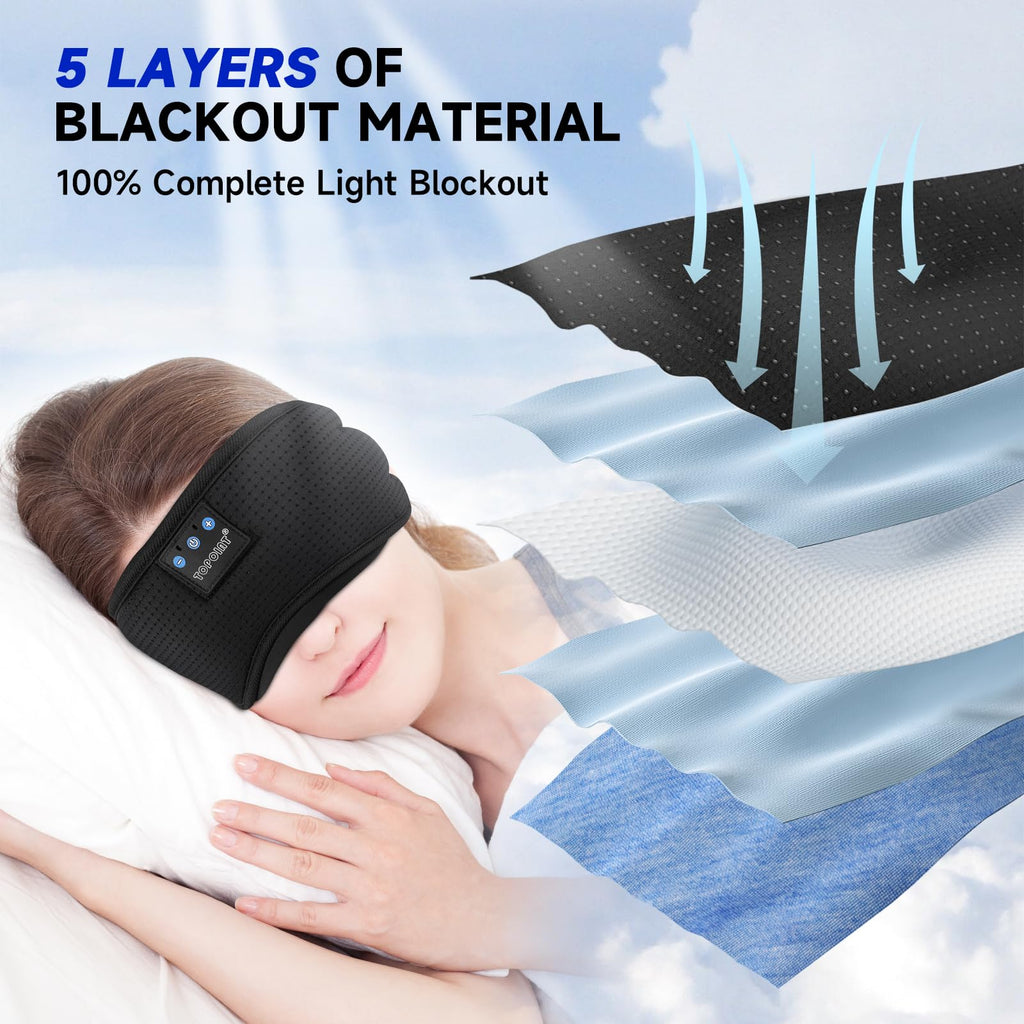 Cotton Sleep Mask Headphones Bluetooth Wireless with Microphone G41615