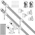 Silver 6 FT Stainless Steel Flag Pole Kit 2 Pack L7230