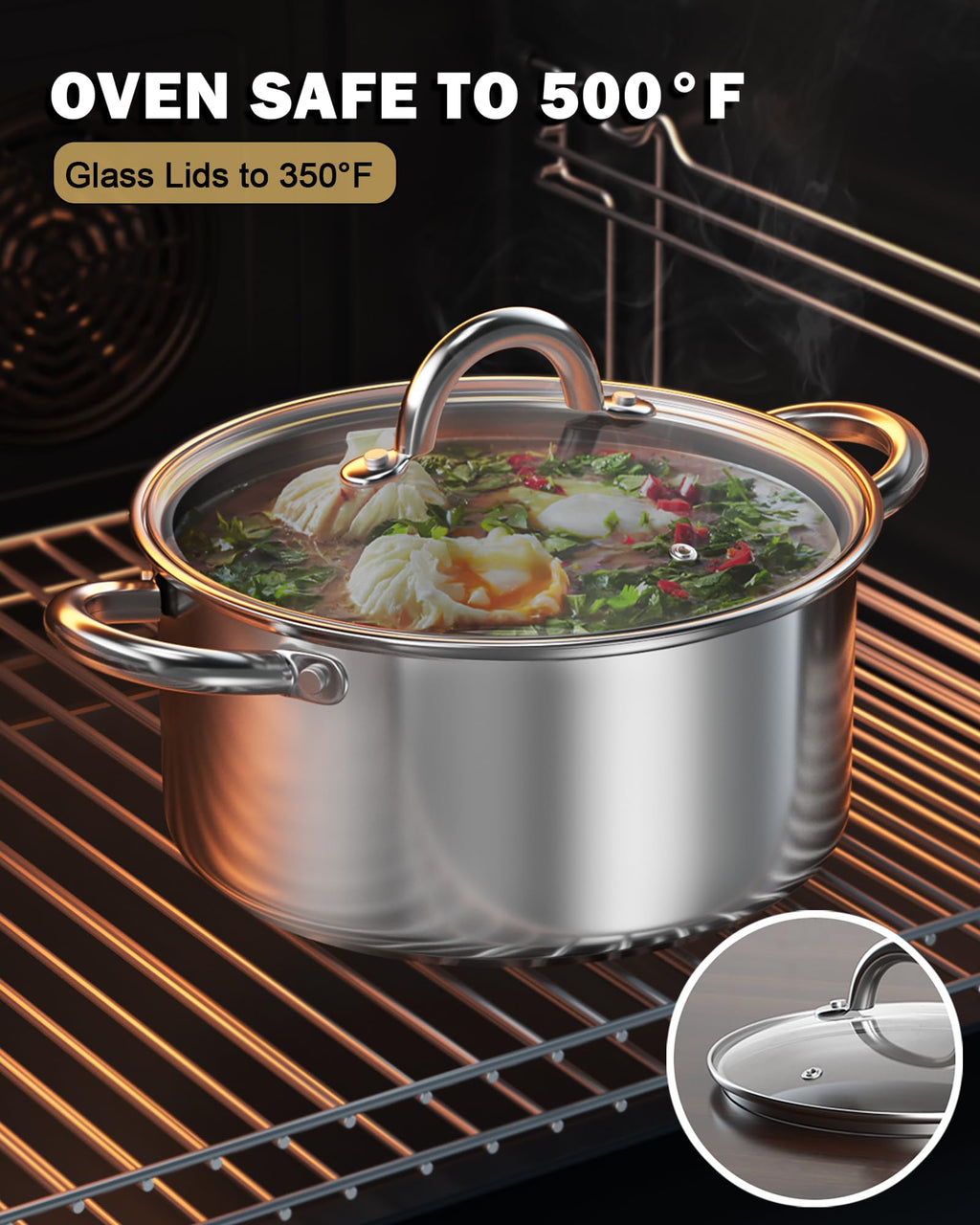 8 Quart Stainless Steel Stock Pot with Lid Q890651
