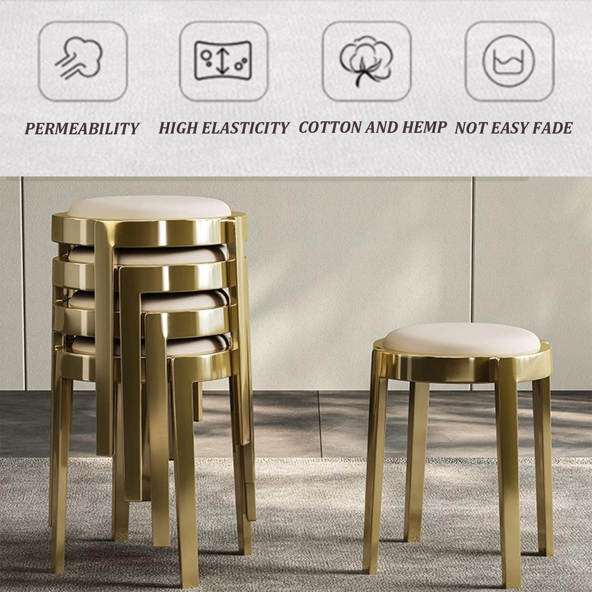Round Stackable Stainless Steel Stools R147