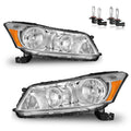 Headlights Assembly for 2008-2012 Honda Accord 4Dr Chrome Housing E149723