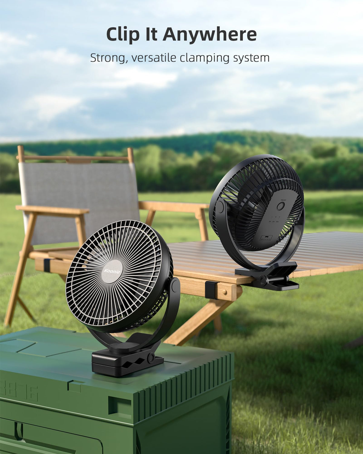 8" Black Clip on Fan P3481