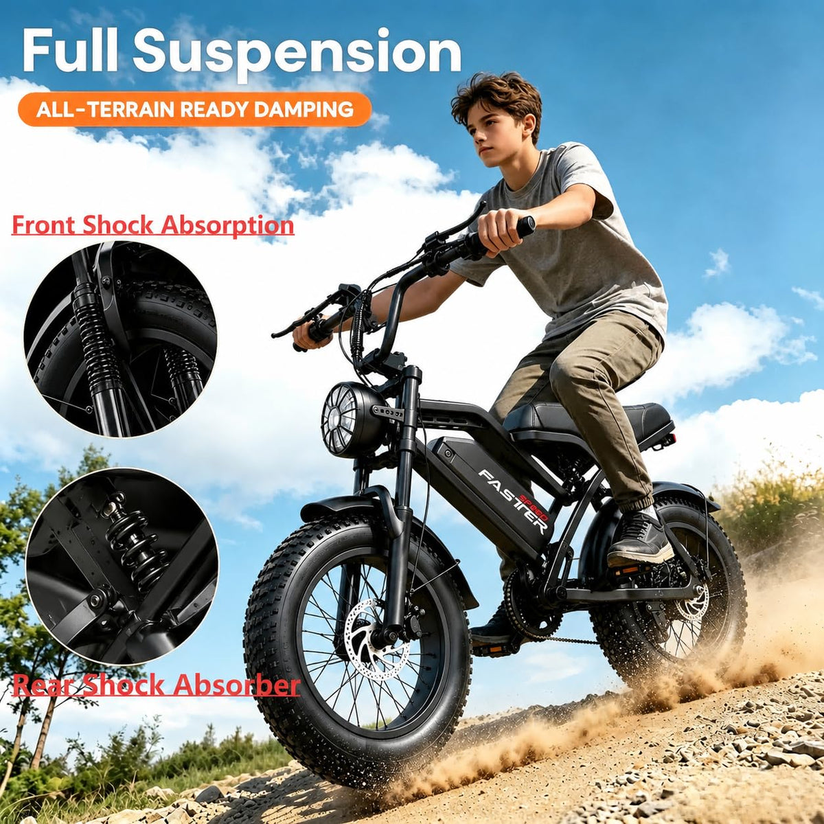 1000W 48V 16Ah Fat Tire Electric Bike C458397