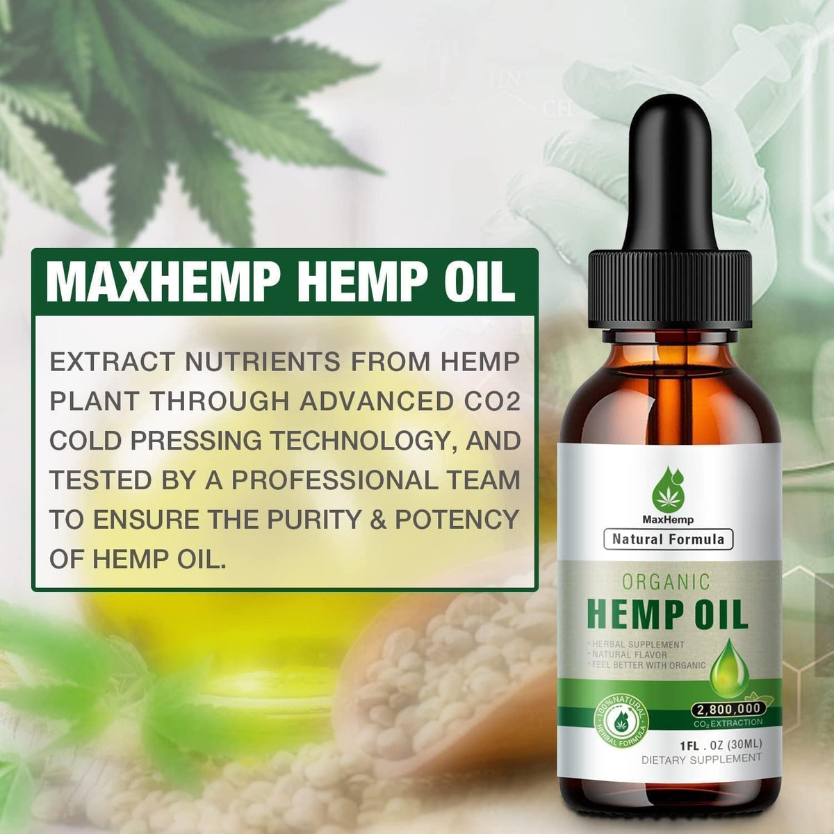 Organic Hemp Oil Tincture V9100