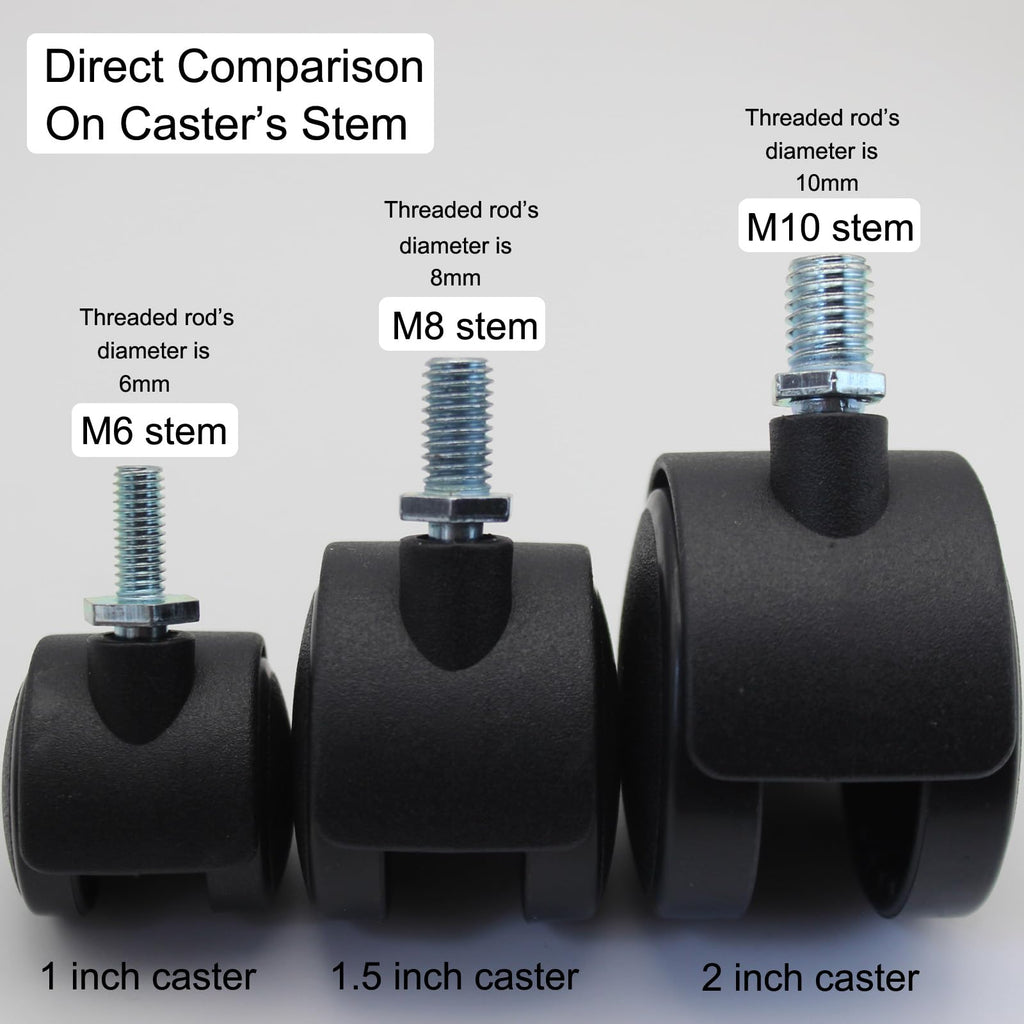 1.5 Inch Swivel Stem Caster Wheels with Locking Brake 4 Pack Q952879