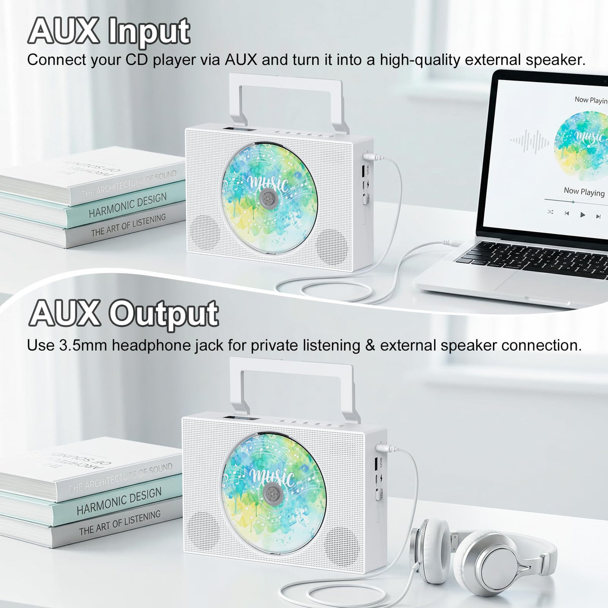 Portable CD Player with Bluetooth & Speakers N11565
