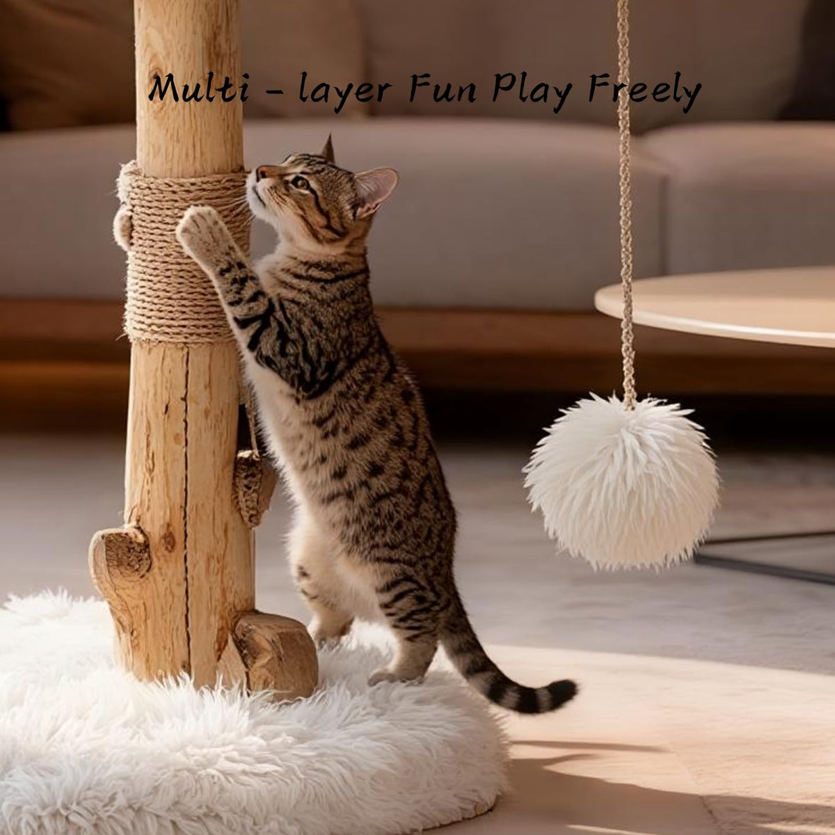 Modern Cat Tree Tower with Sisal Scratching Post Z89353