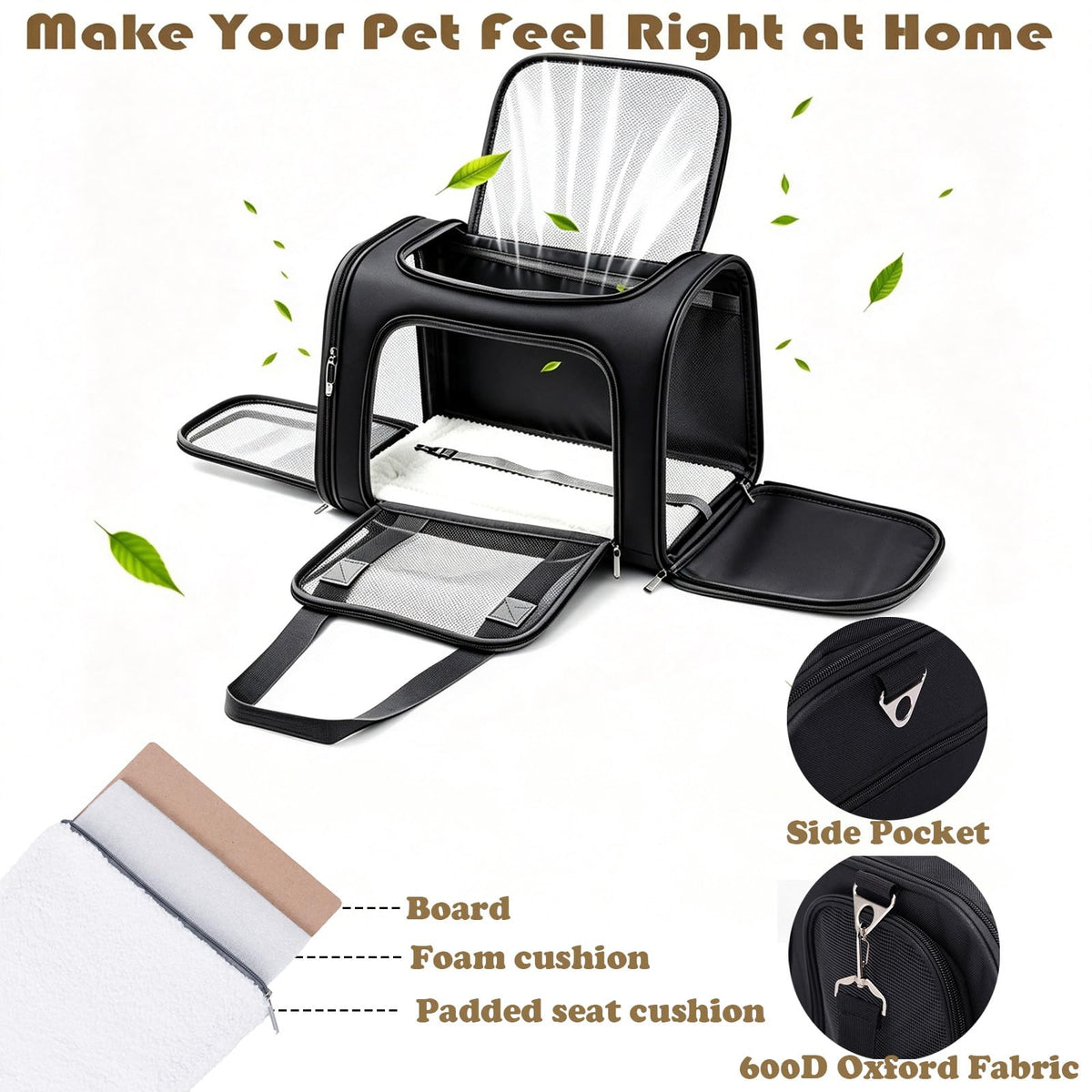 Soft-Sided Foldable Pet Carrier W3114