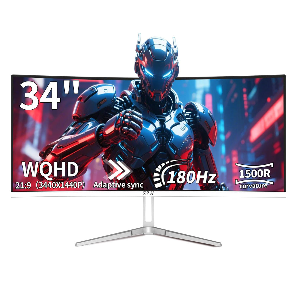 34 Inch Curved 1500R WQHD 180hz VA Gaming Monitor Z182534