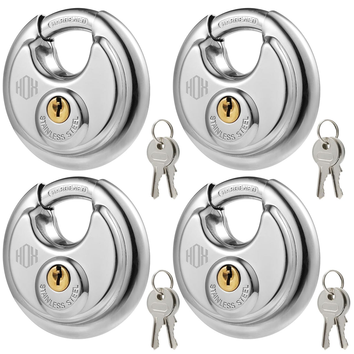 Keyed-Alike Disc Padlock 4-Pack W487
