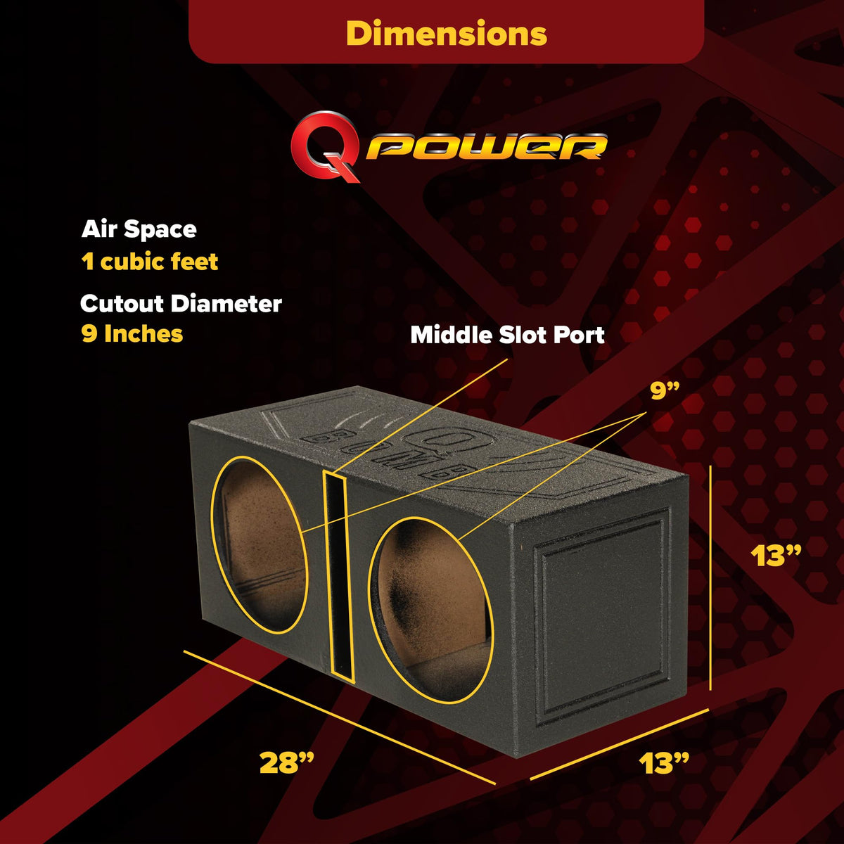 Dual 10 Inch Vented Port Subwoofer Box C213