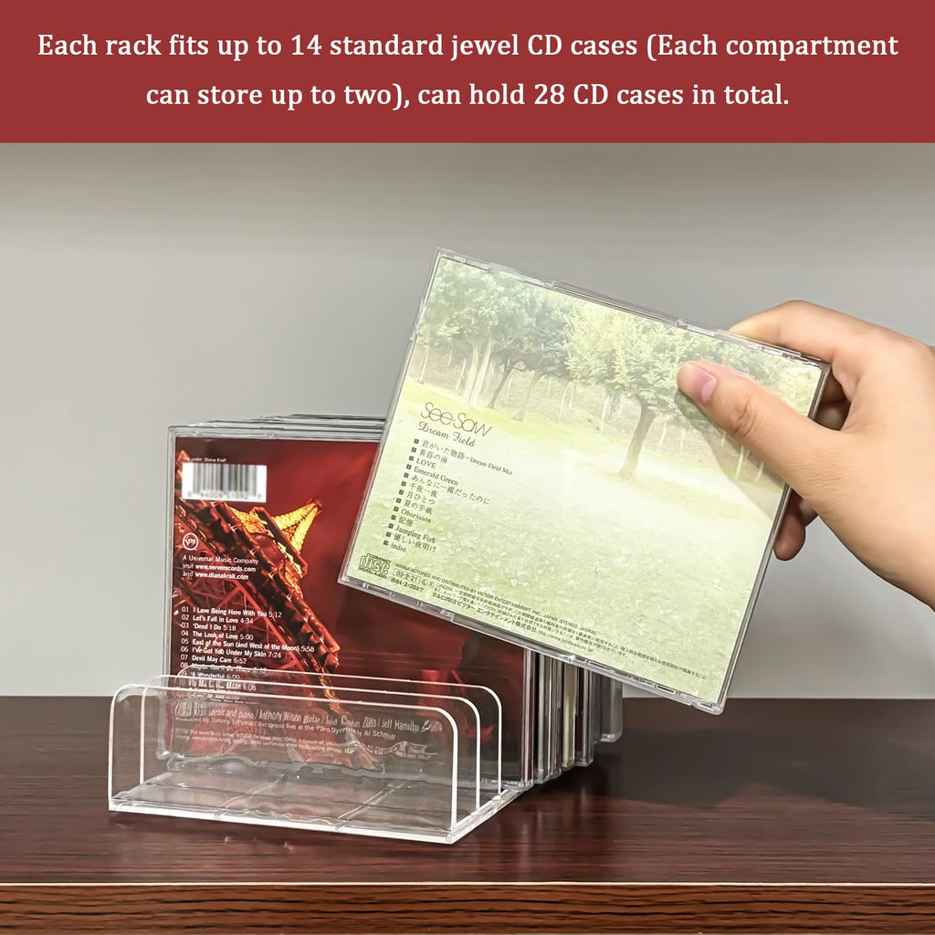 2 Pcs Clear Acrylic CD Holder L5214