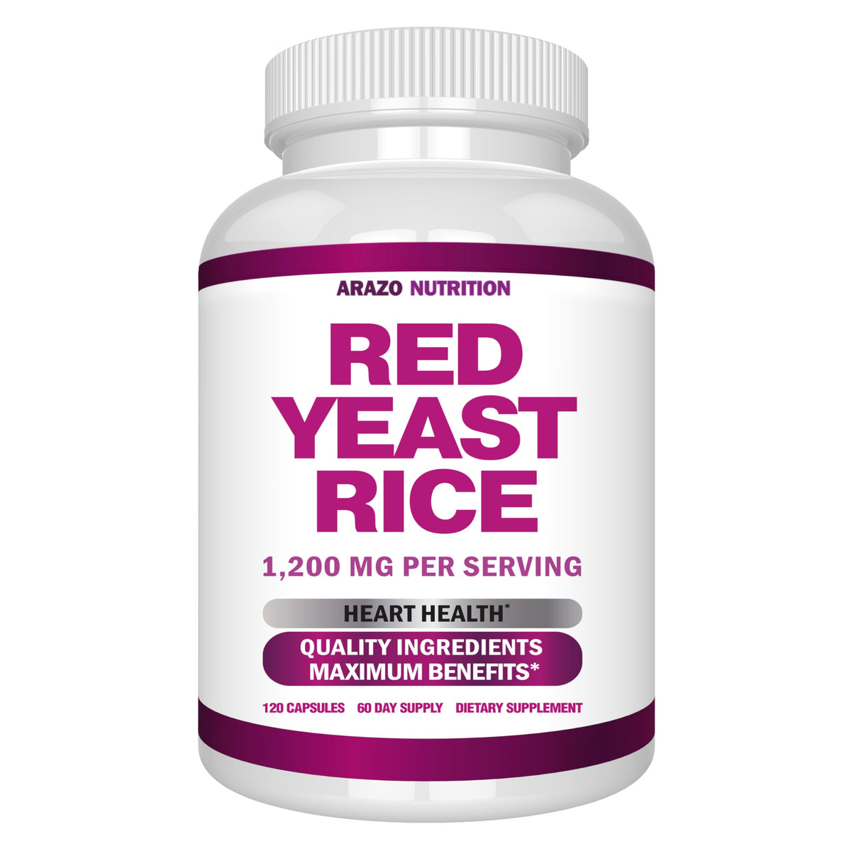 Red Yeast Rice Extract 1200 MG Vegetarian 120 Capsules V26598