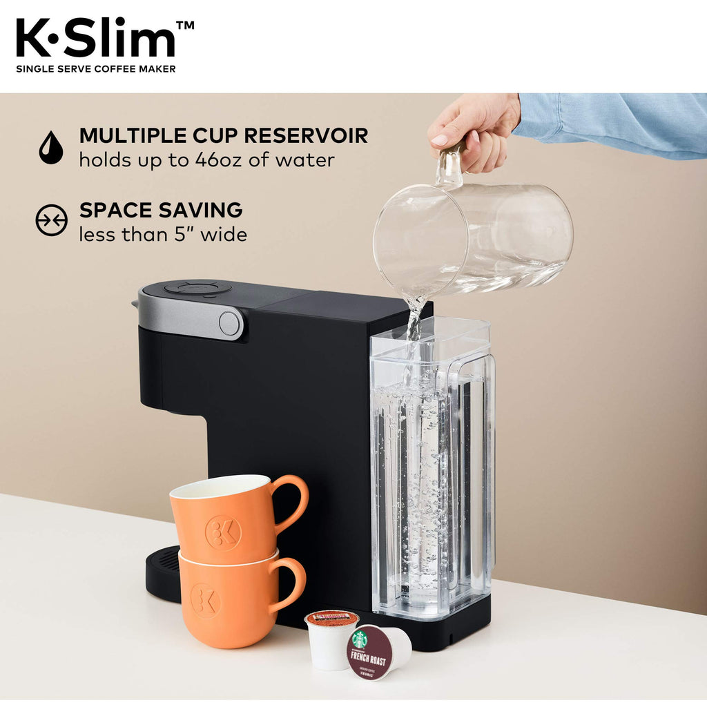 Single Serve K-Cup Pod Coffee Maker, 3 Brew Sizes, 46oz Removable Reservoir, Black R79099