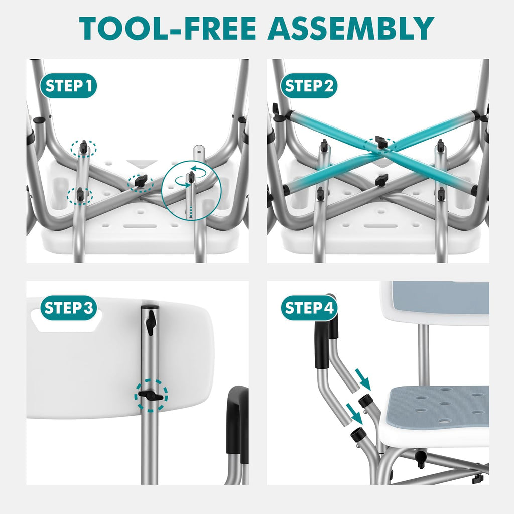 Shower Chair with Removable Arms and Back K1667