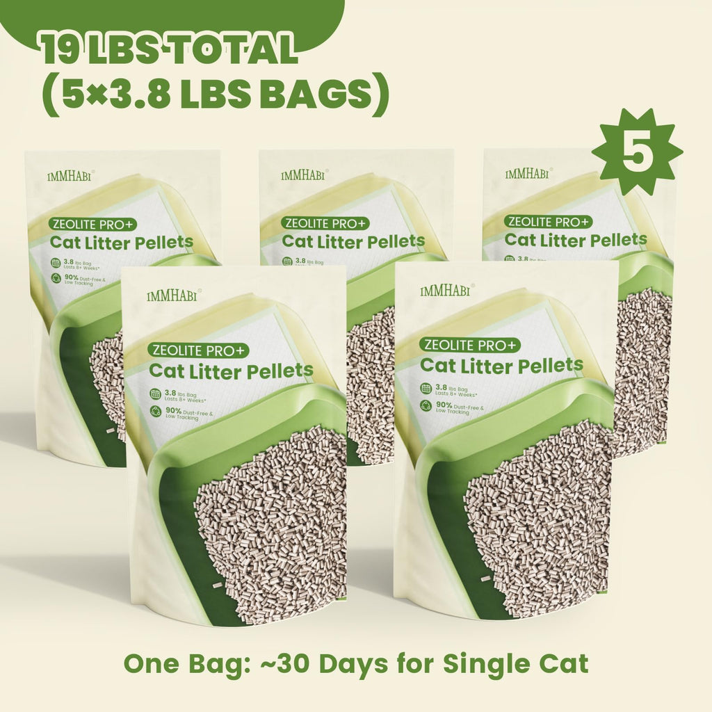 Zeolite Cat Litter Pellets, Dust Free, 19 lbs T536988