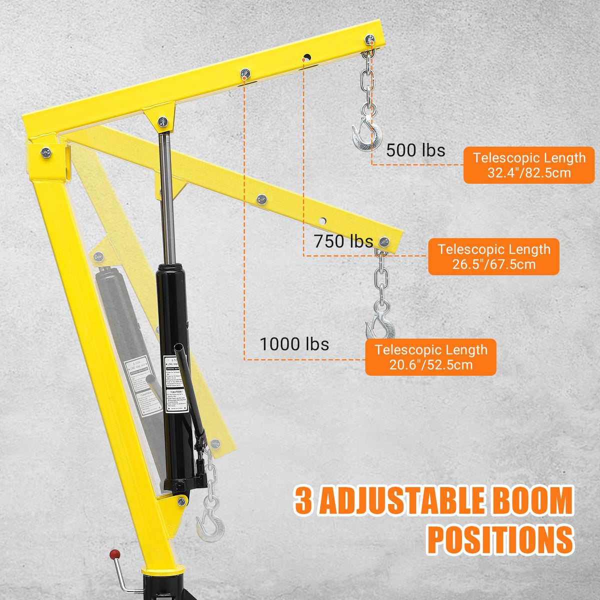 Hydraulic Swivel Hitch Mounted Truck Crane 1000 LBS Capacity G5757