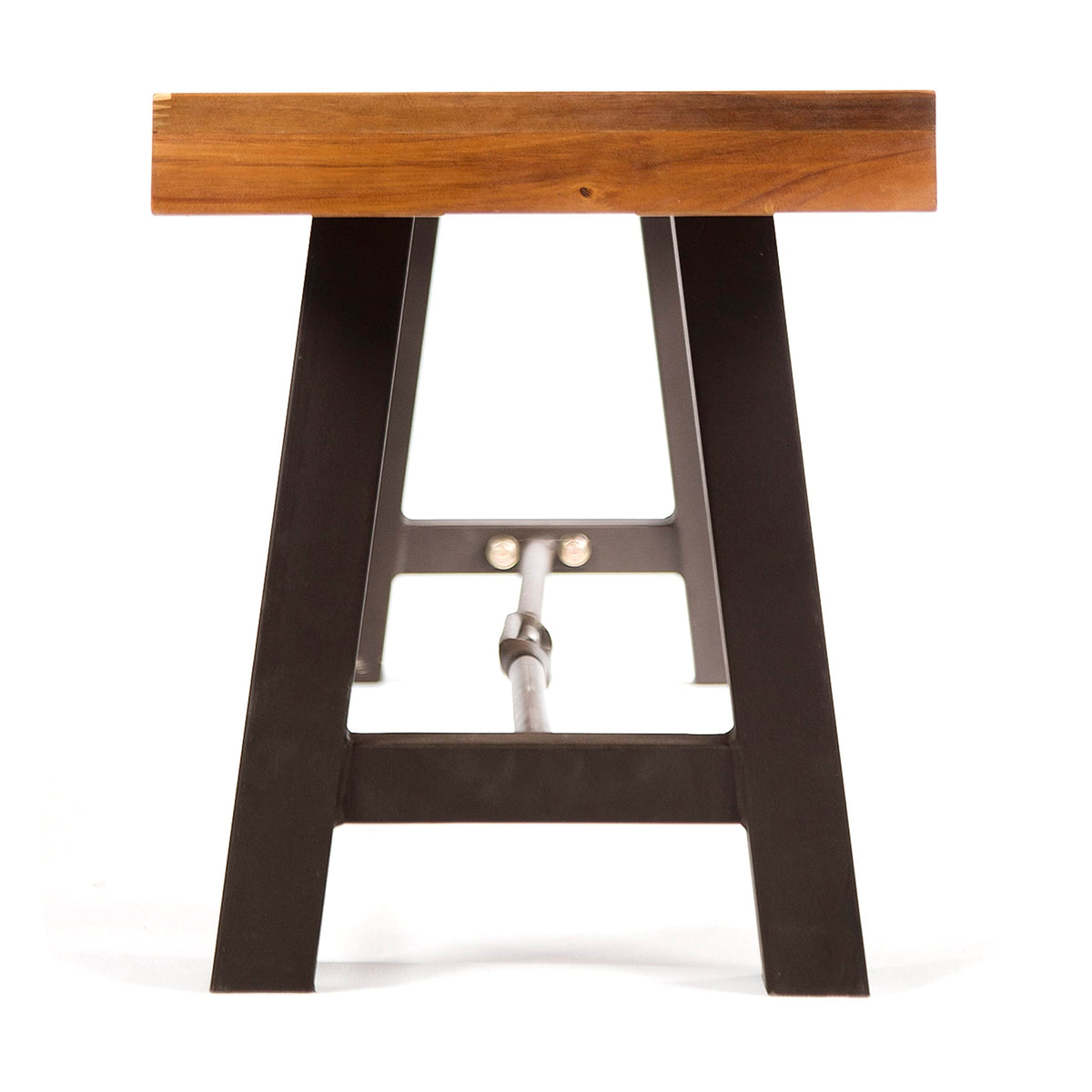 Acacia Wood Outdoor Bench with Metal Accents O978