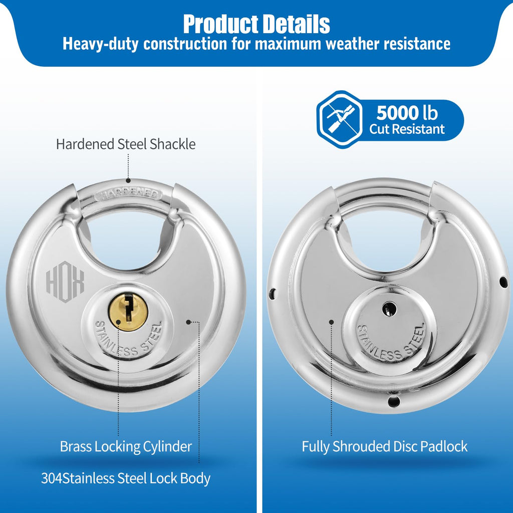 Keyed-Alike Disc Padlock 4-Pack W487