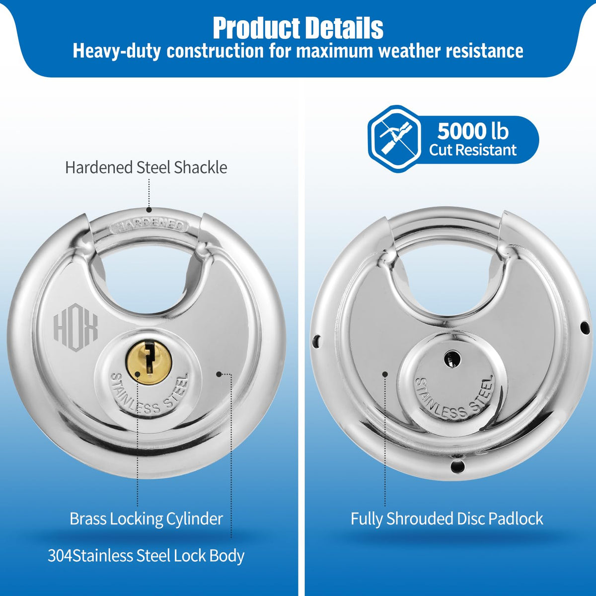 Keyed-Alike Disc Padlock 4-Pack W487