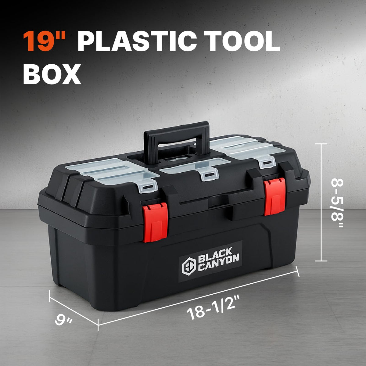 19 Inch Plastic Portable Tool Box with Handle D19868