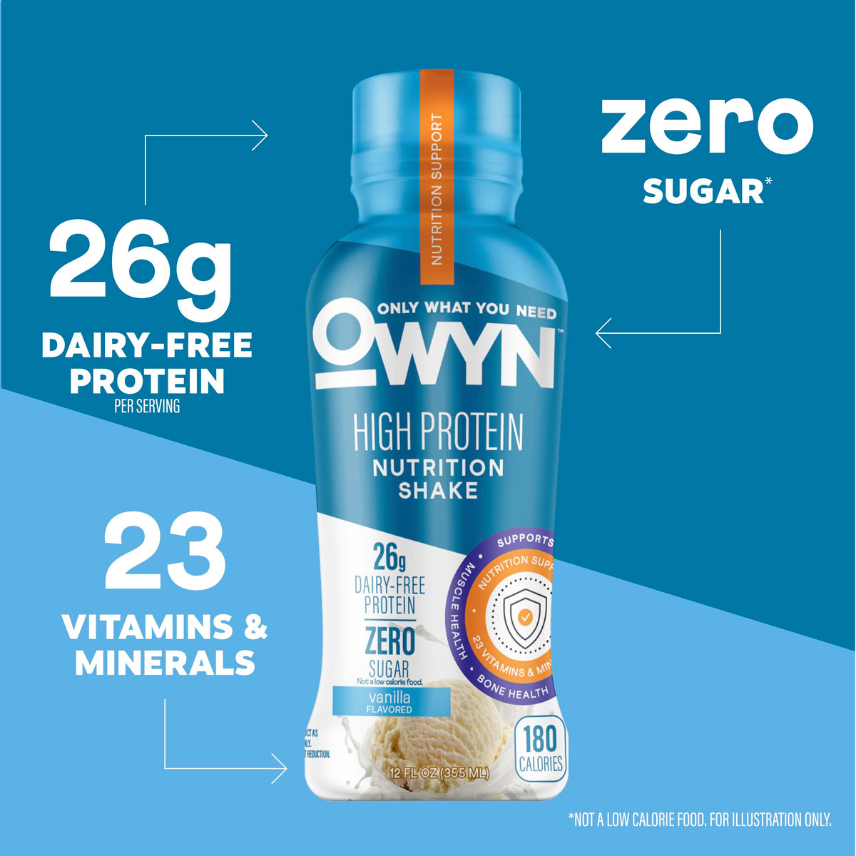 26g High Protein Shake, Vanilla Flavored, 12 Ct C7608