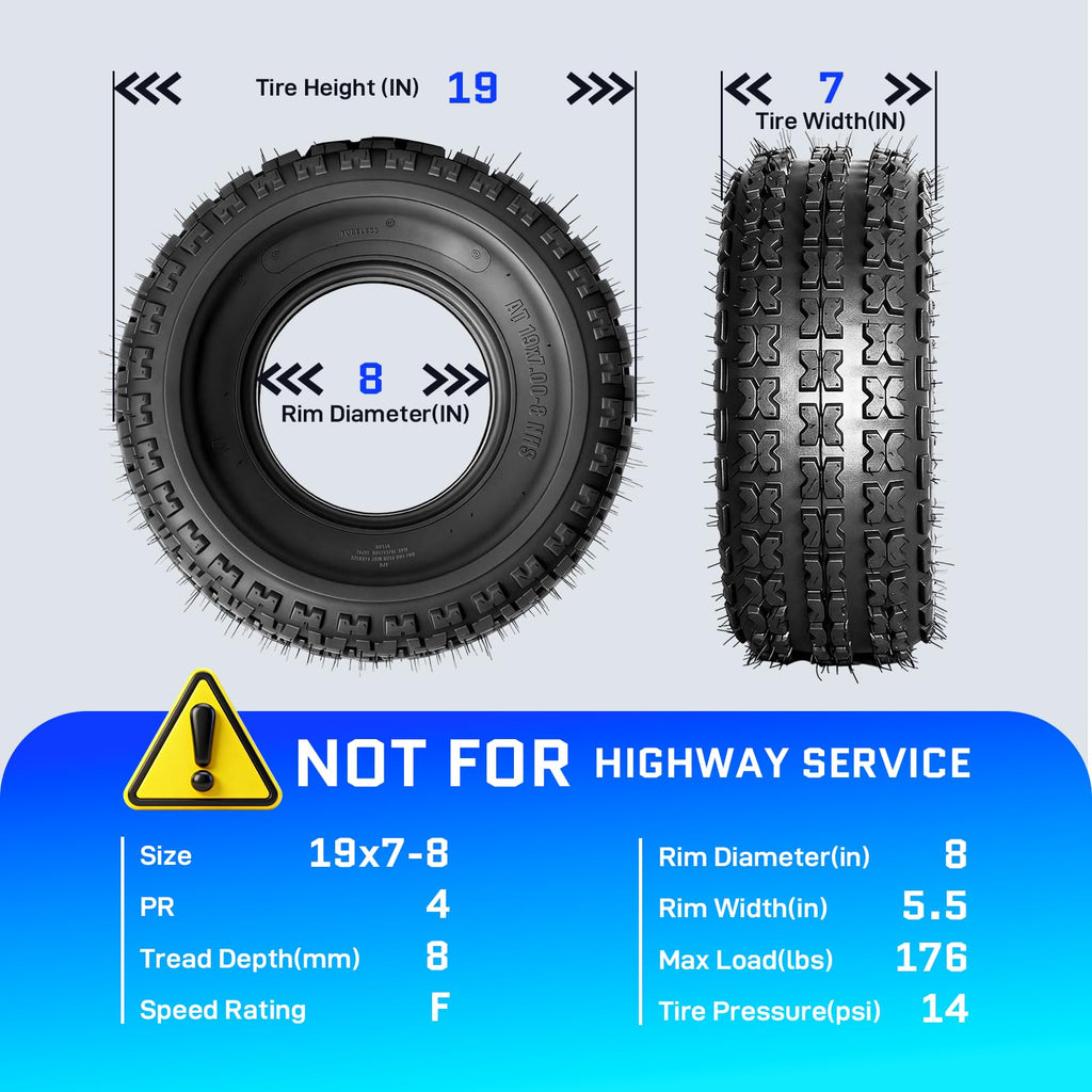 19x7-8 ATV UTV Tires Set of 2 D34624