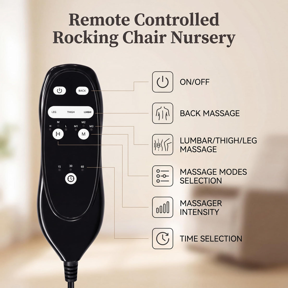 Rocking Recliner Chair with Massage K353402
