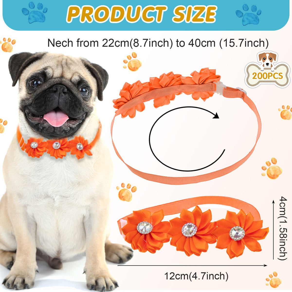 200 Pieces Adjustable Dog Bow Ties L1438