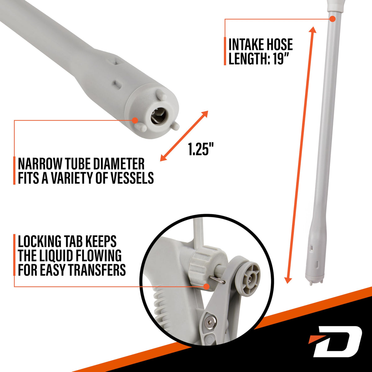 Stick Fuel Pump with Trigger Nozzle and 51in Clear Hose L4150