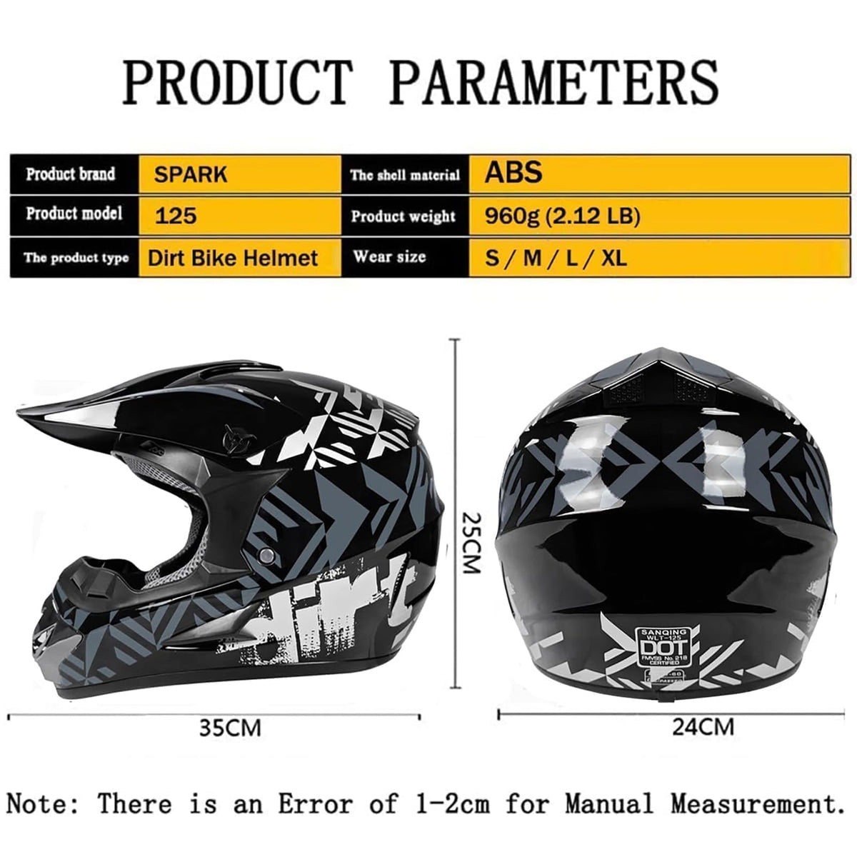 Certified Youth Kids Dirt Bike Motocross ATV Helmets 4Pcs Set Z1275
