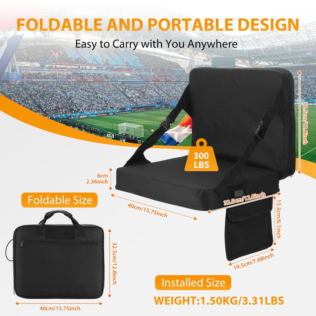 Heated Stadium Seat Cushion with Back 2 Pack R86401