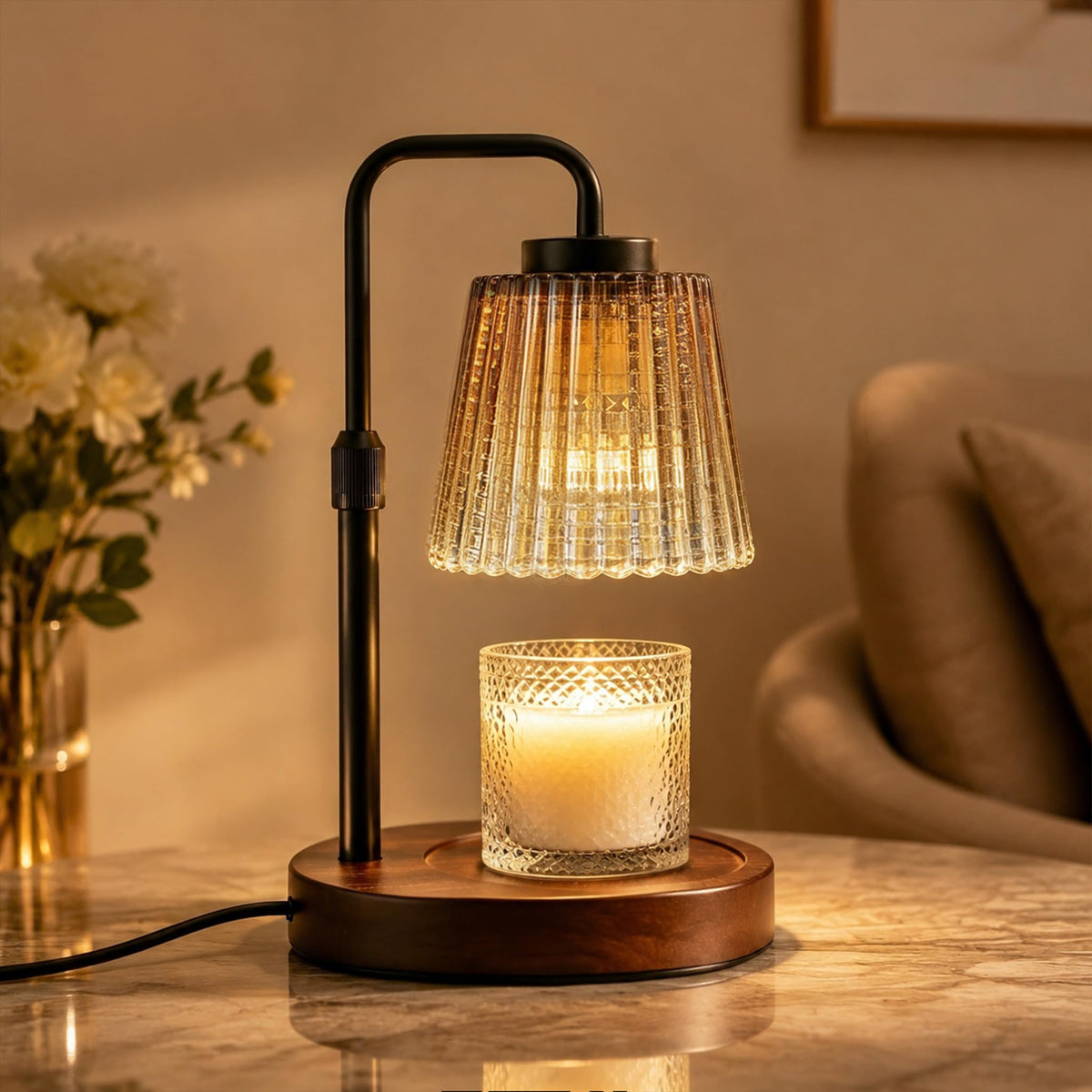 Adjustable Dimmable Electric Candle Warmer Lamp with Timer N479