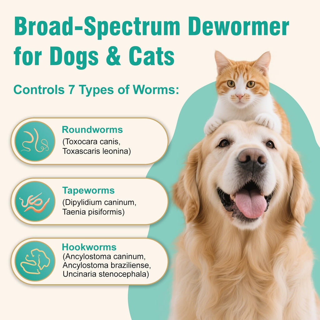 3-Way Dewormer for Dogs & Cats with Praziquantel & Pyrantel Pamoate W75852