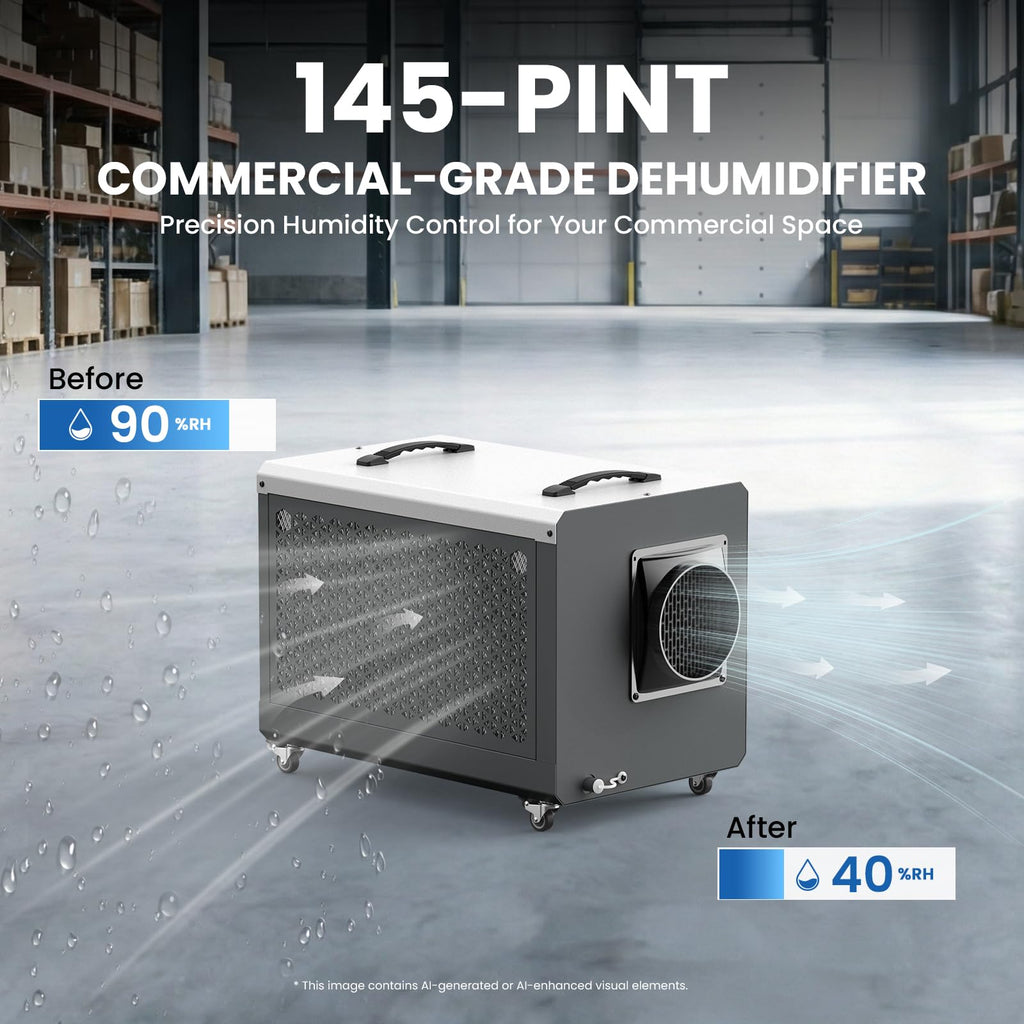 145 Pints Commercial Dehumidifier with Pump & Drain E169939