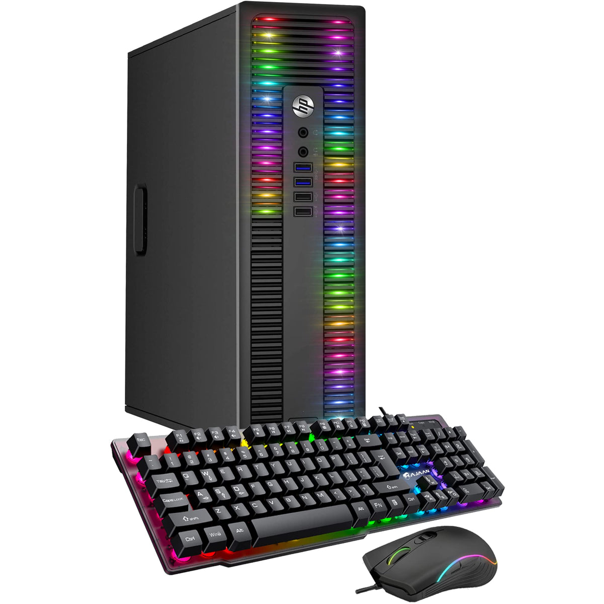 Custom Built RGB Lights PC with 24 Inch Monitor Intel Core i5 16GB RAM 512GB SSD Q992423