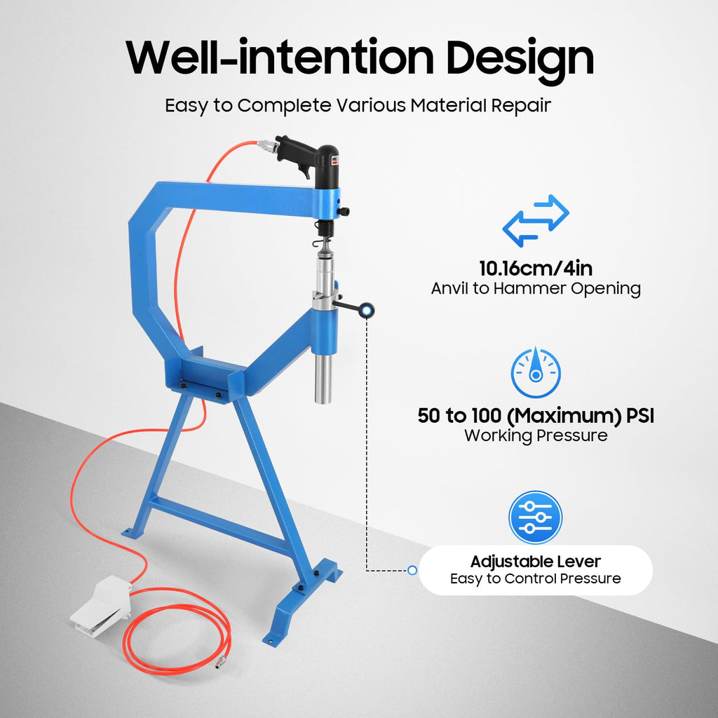 4" Pneumatic Planishing Hammer with Cast-Iron Stand V4420