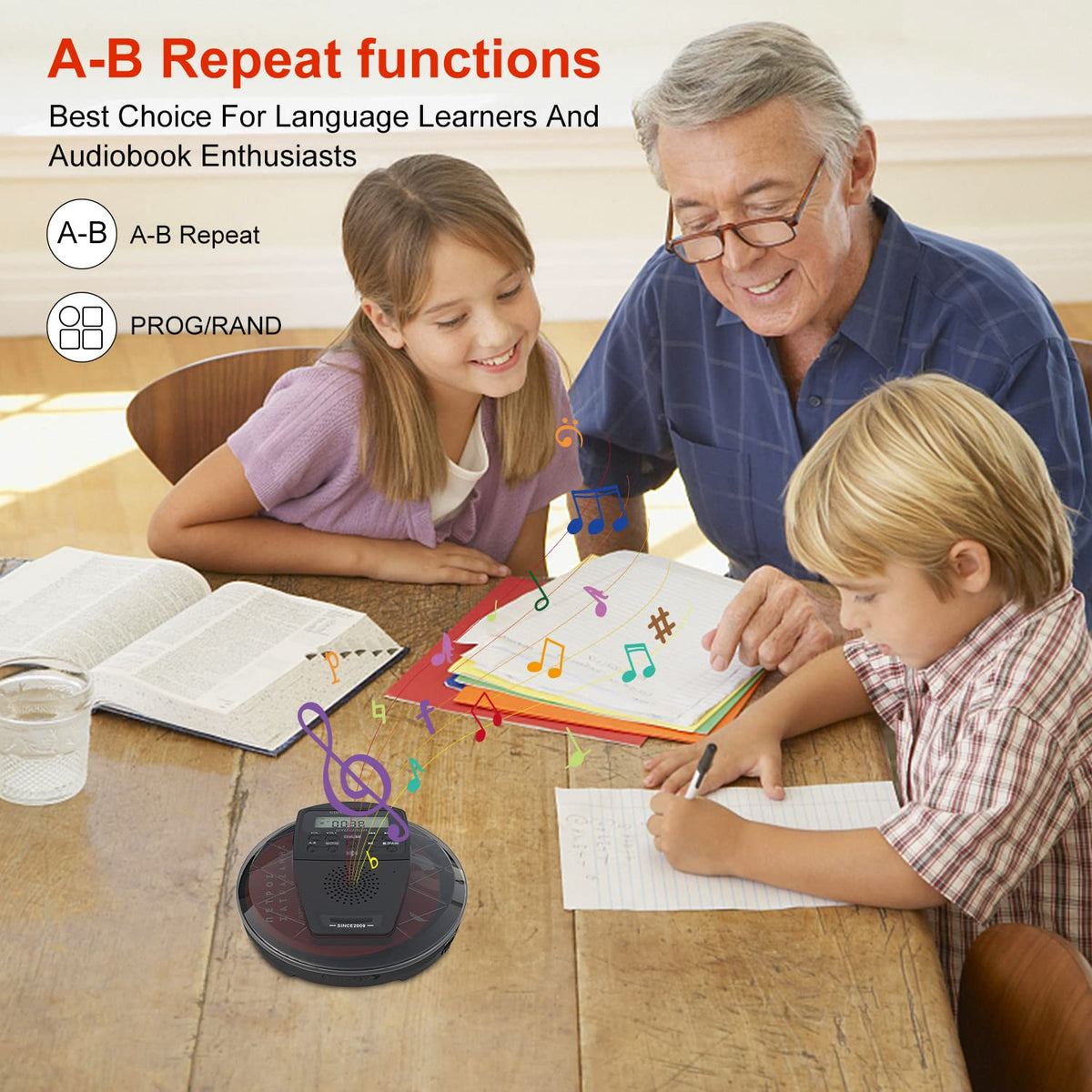 Rechargeable Portable CD Player with Bluetooth A302