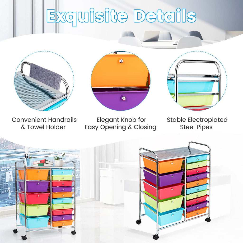 15 Drawer Rolling Storage Cart M45714