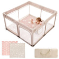 Baby Playpen with Mat 50x50 in Beige S64858