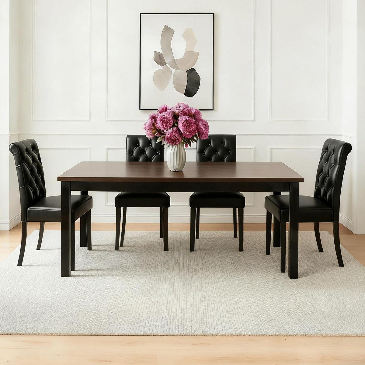 Black PU Leather Dining Chairs Set of 4 R30667