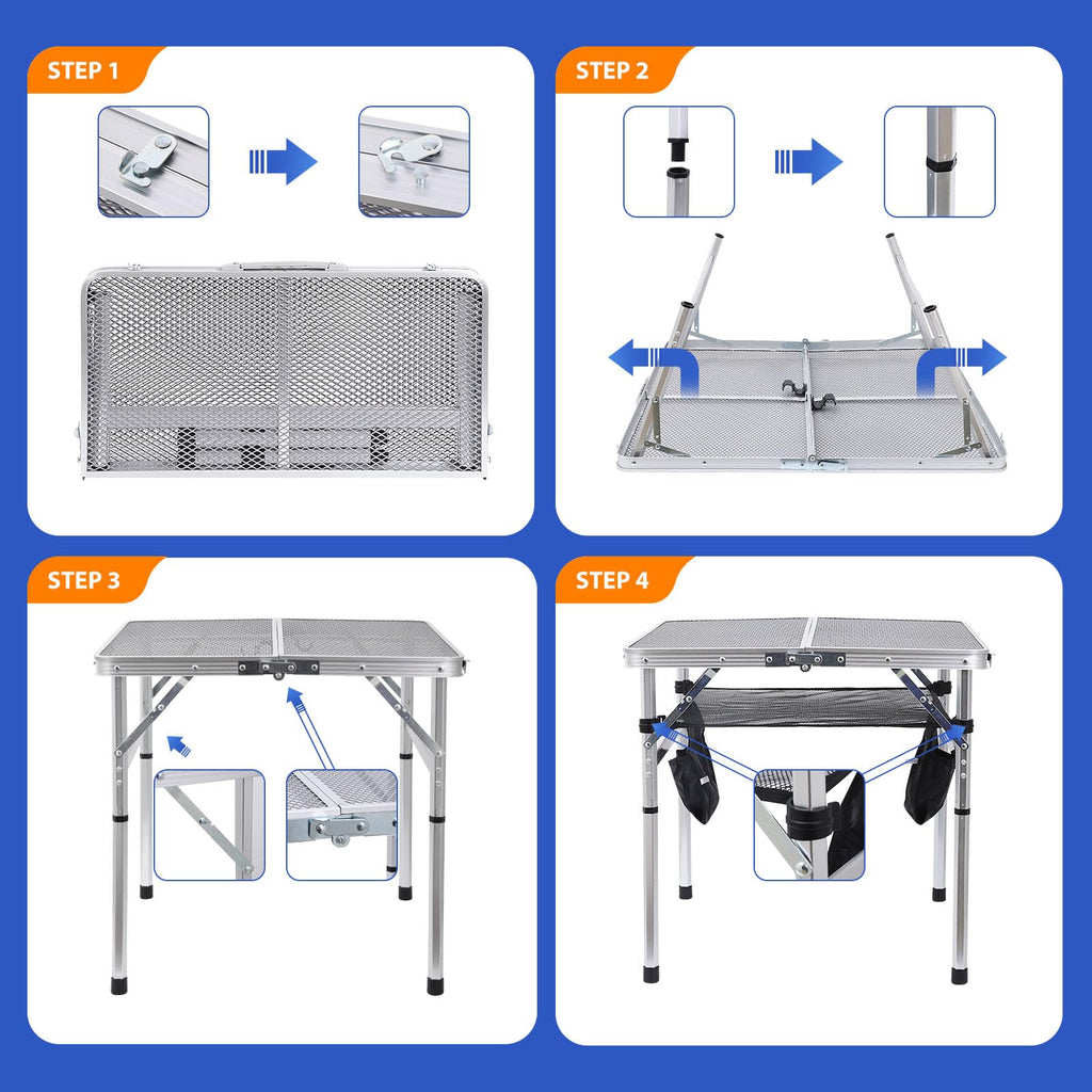 Height Adjustable Aluminum Folding Table U744679