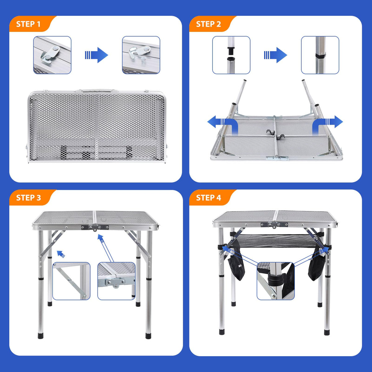 Height Adjustable Aluminum Folding Table U744679