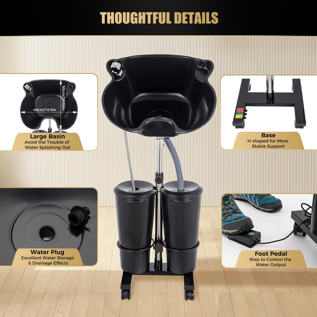 Portable Plastic Hair Washing Sink with Electric Pump O7641