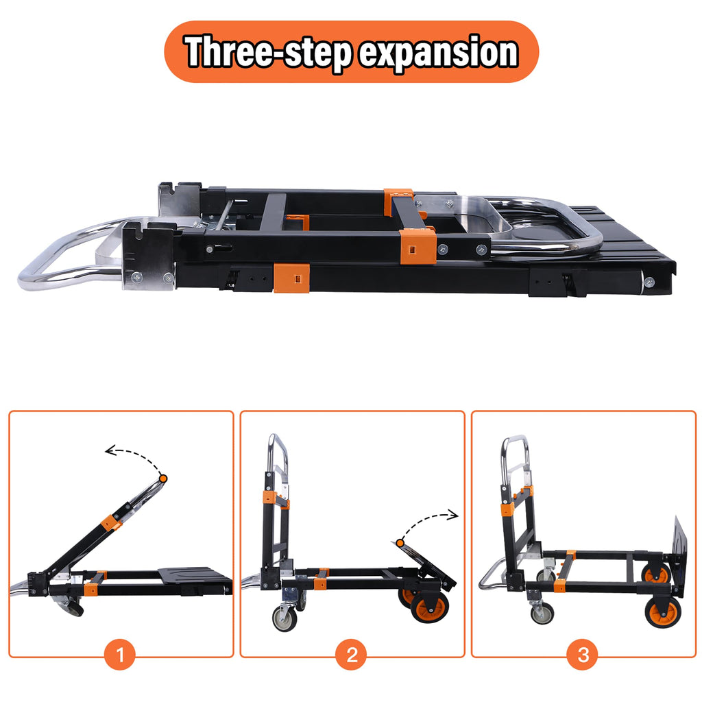 3 in 1 Folding Hand Truck 500lbs Capacity X910655