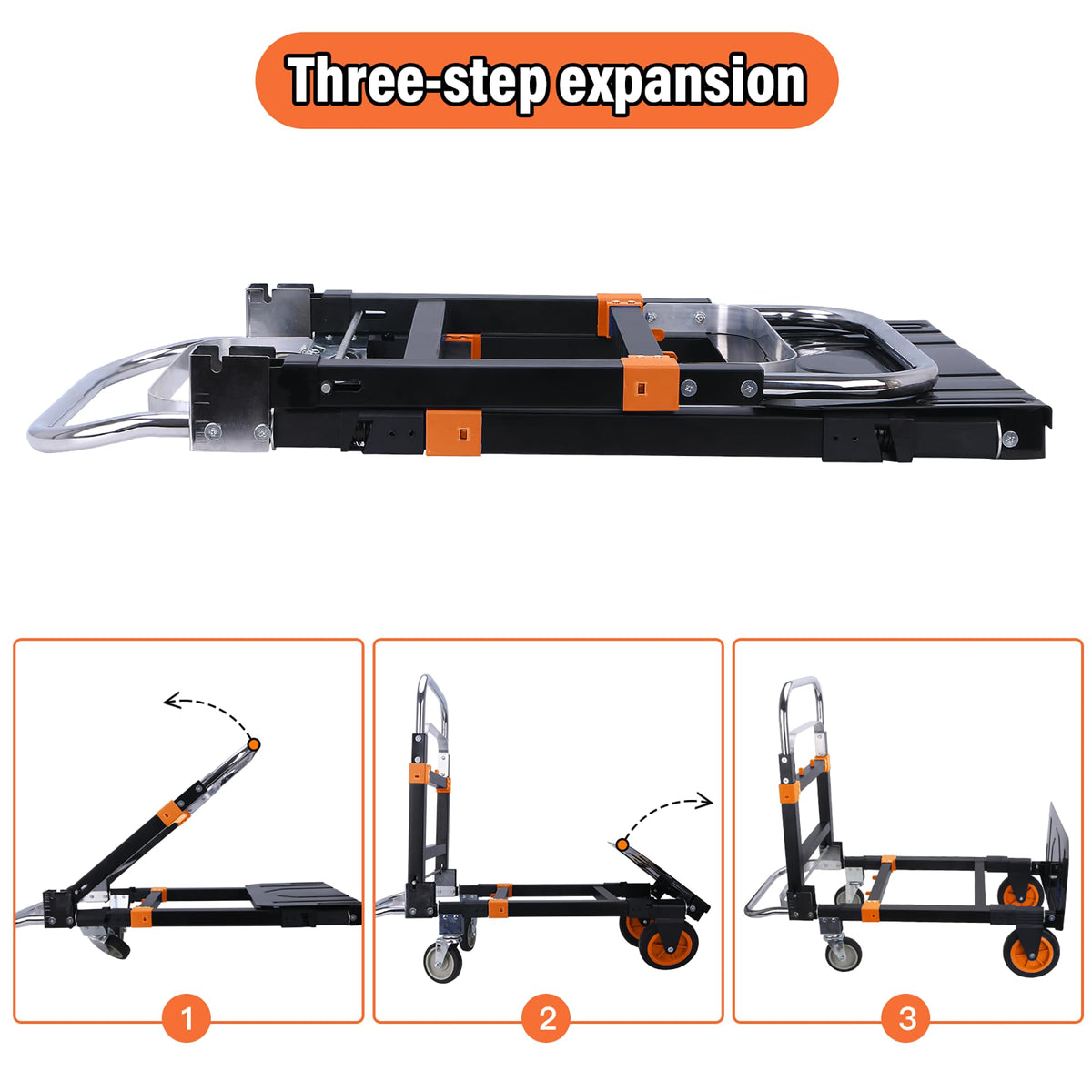 3 in 1 Folding Hand Truck 500lbs Capacity X910655