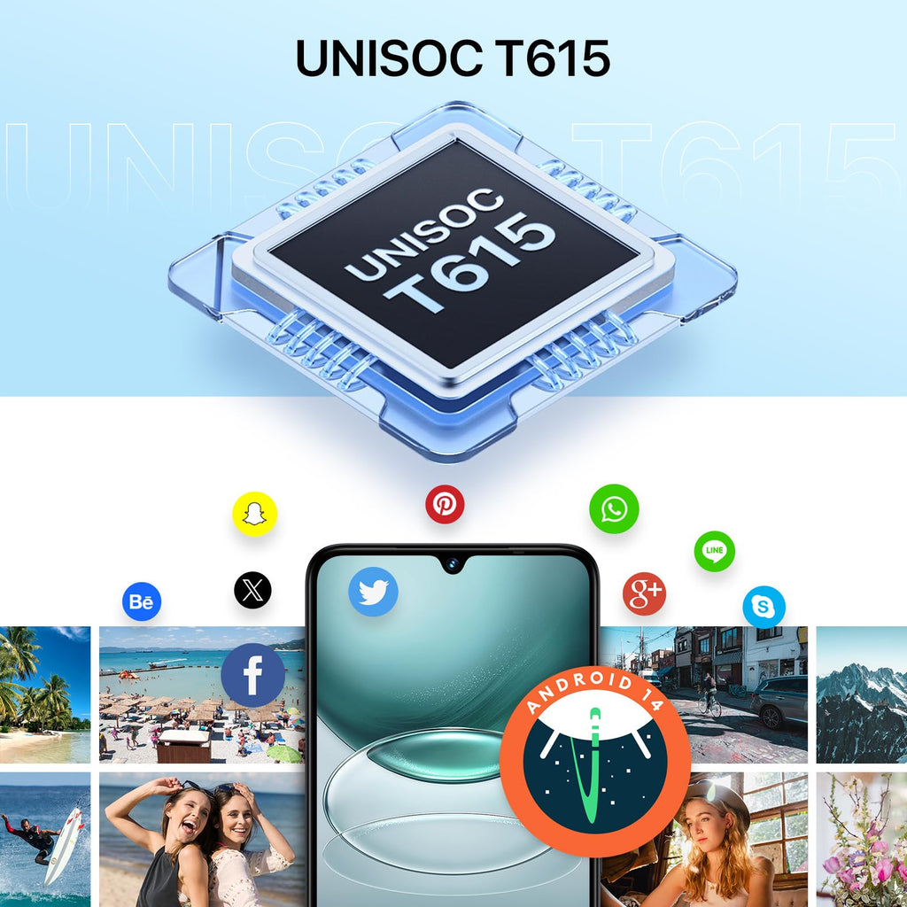 Android 14 6.9" HD+ 120Hz Octa-core 16GB +256GB 6000mAh 50MP Triple Camera Dual 4G LTE NFC Black Smartphone C19083